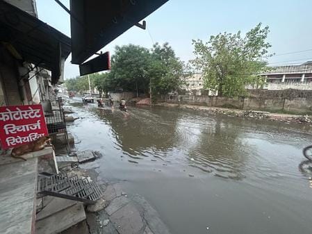 Waterlogging became a problem on Gohana Road