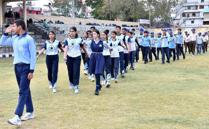 Rehearsal of parade for Himachal Day celebration