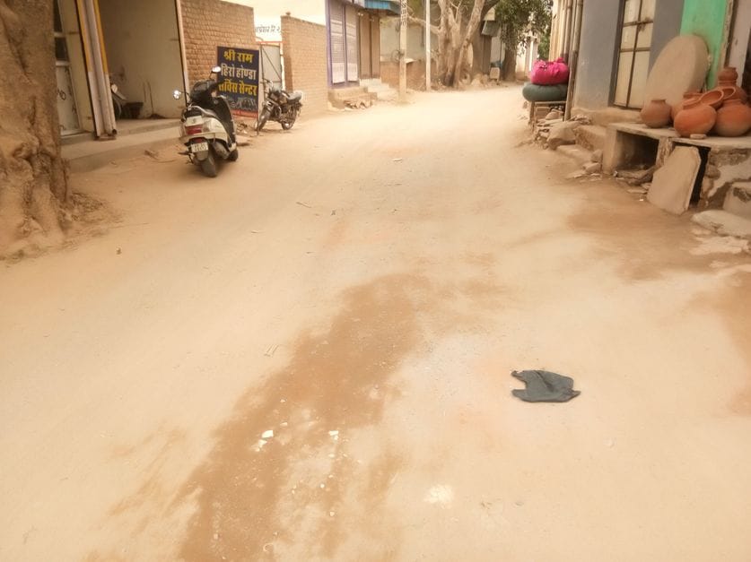 Due to dilapidated road, pedestrians are forced to suffer jolts