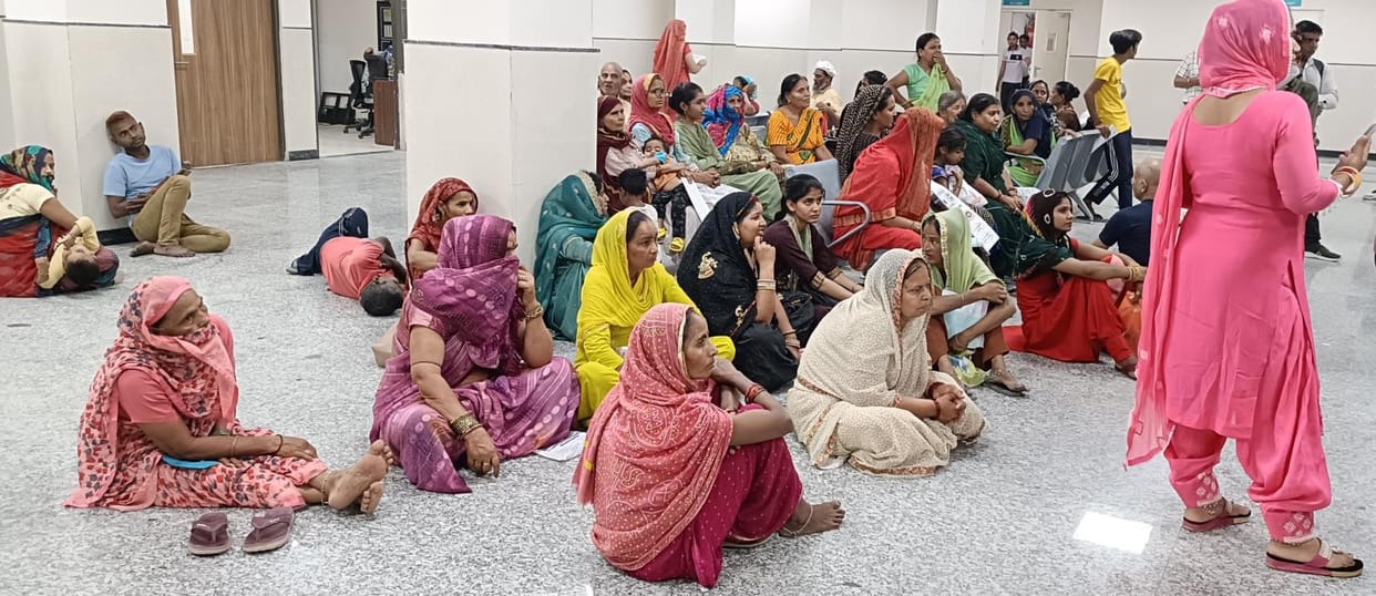 Waiting outside the OPD room in the medical college