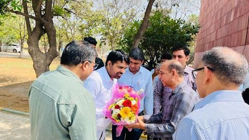 BJP MLA Pawan Kharkhauda welcomed at MDU