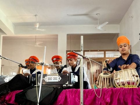 Nagar Kirtan took place on Baisakhi, Gatka group showed their skills