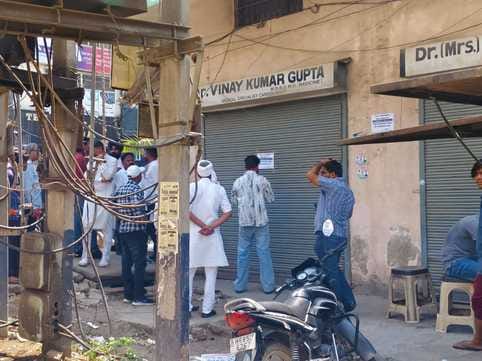 Notice pasted on the shop built in Congress Bhawan