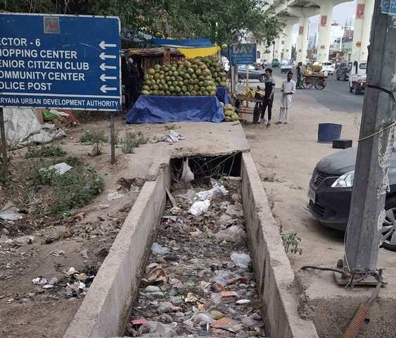 Drains are filled with garbage, if not cleaned then there will be problems in monsoon season.