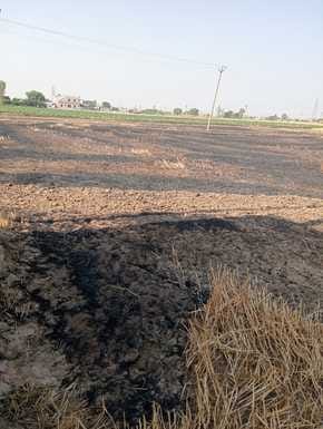 Fire in the field due to short circuit, fan burnt to ashes