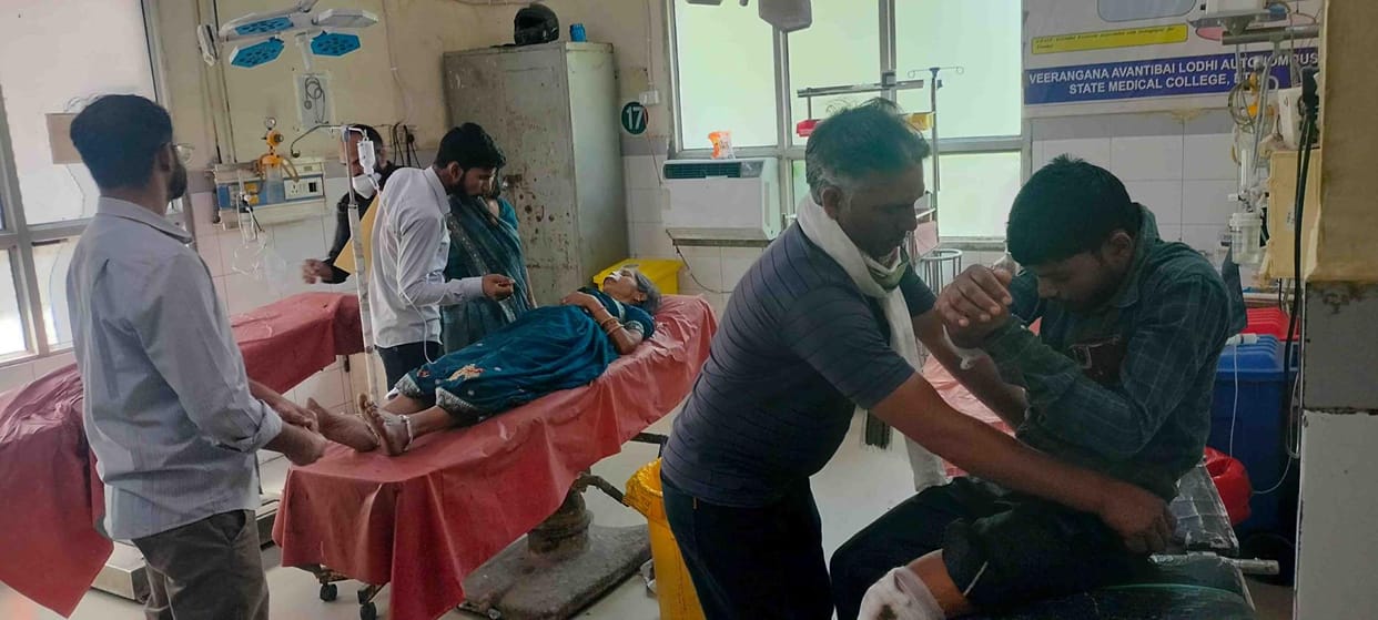 Bike collided with a pig while going to a wedding, three people including a woman were injured