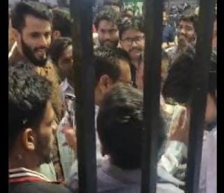 Students got angry after being declared unfit and locked the gate of Habib Hall