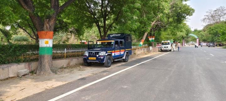 The police force remained alert at the DM office on the second day as well