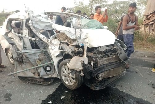 Dumper collided with car and truck, car driver died