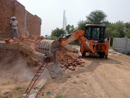 Bulldozers run on illegal construction in Buhana and Pohkarpur