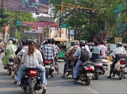 This is a smart city, vehicles stop at green lights here