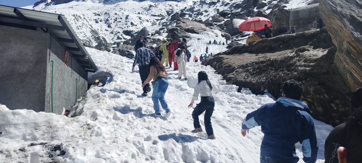 Tourists now head towards Koksar for fun in the snow