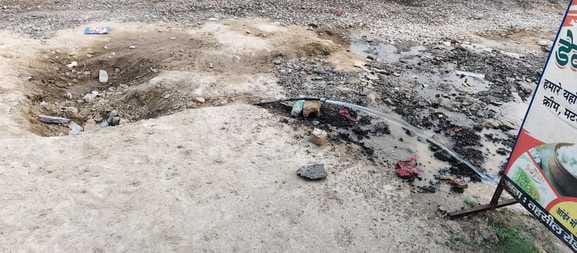 Cut pipes and open pits pose a danger to people
