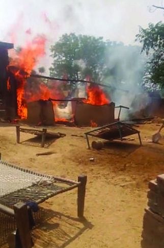 Fire broke out in the house, five quintals of wheat