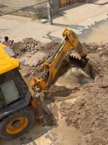 Tried to remove water with JCB, but still no solution