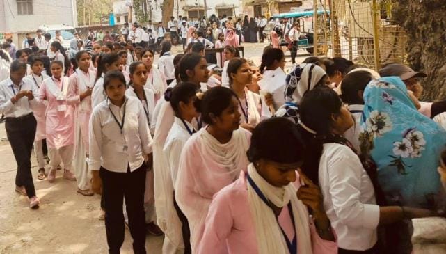 243 students were absent on the first day of the mid-term examination