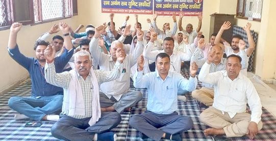 The sit-in protest against the suspension continued for the 15th day