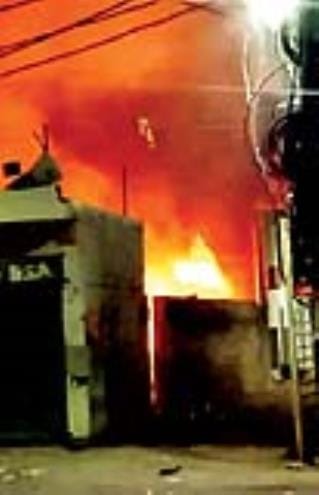 A hut caught fire due to a spark from fireworks during a wedding procession, a cylinder burst