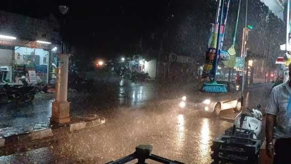 Rain, storm and fire in power house, power outage