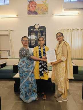 Priya won consolation prize in essay competition