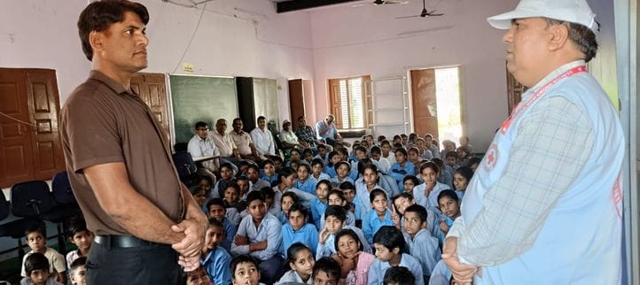 Students were given information on road safety rules