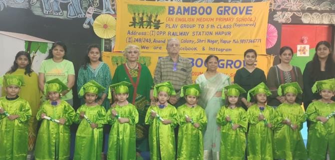 Children dressed in green surroundings mesmerized everyone