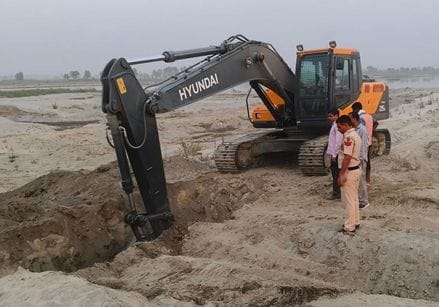 The roads built for illegal mining in Yamuna area were demolished