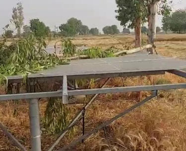 Due to storm, trees fell on solar plates, causing damage