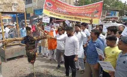 Mamata government's effigy burnt in protest against atrocities on Hindus