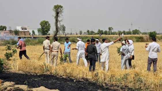 A massive fire broke out due to a short circuit, 15-20 acres burnt