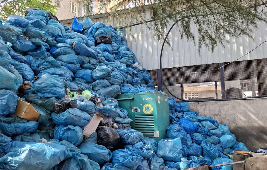 The hospital is not treating the waste... The oxygen plant is gasping for breath due to the garbage heap
