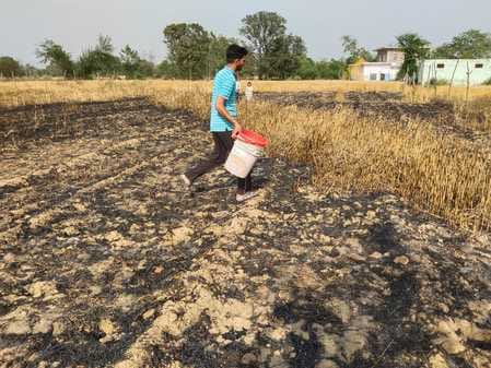 Fire wreaks havoc in Takka, Harwal and Tatehra, wheat crop prepared on 70 Kanal land turned to ashes