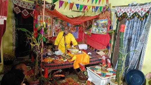 Krishna Janmotsav celebrated in Shrimad Bhagwat Katha