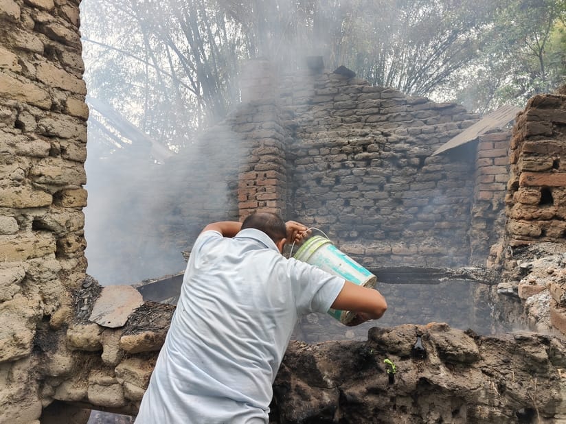 Fire broke out in the cowshed in Ichhi, cattle narrowly escaped