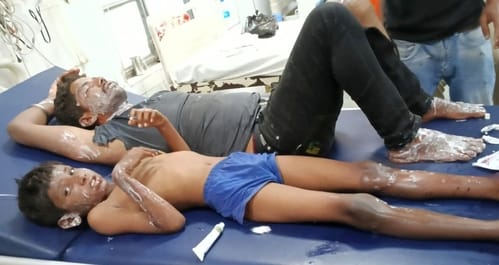 Five people including a couple and children were burnt when a cylinder pipe caught fire