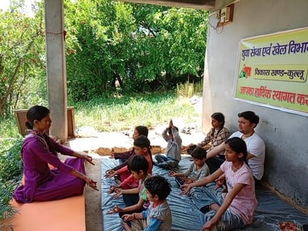 Yoga exercises taught to children in Naraini