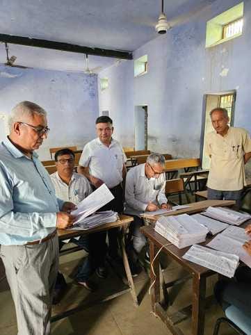 Surprise inspection of 12th class evaluation work done