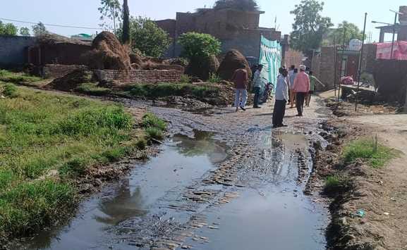 There is no arrangement for water drainage, waterlogging occurred on the road