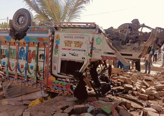 Pickup overturned after hitting the wall, groom's uncle died, eight injured