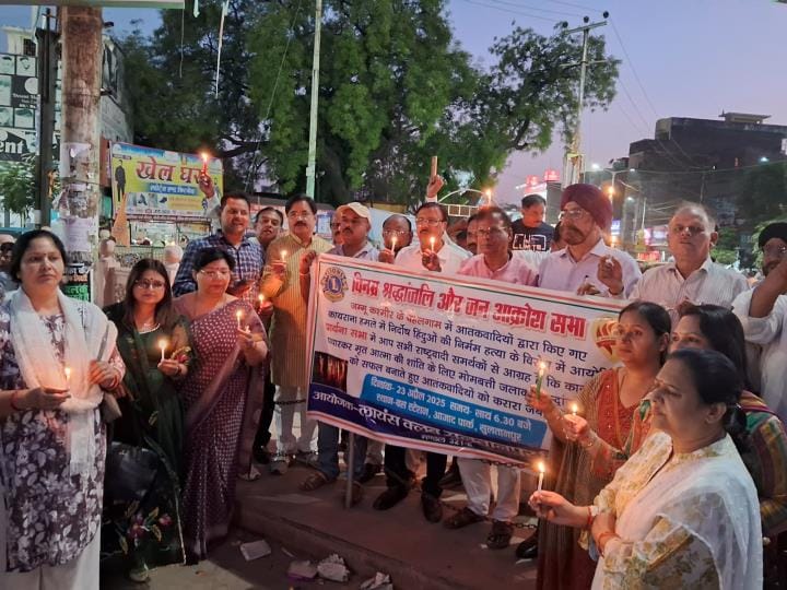 Candle march taken out in protest against Pahalgam incident