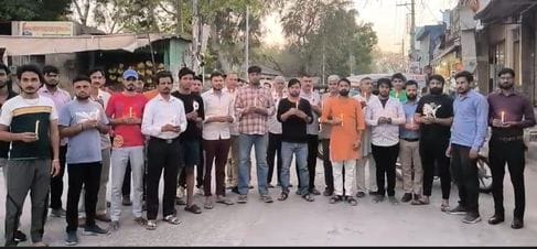 A candle march was taken out in protest against the terrorist attack in Pahalgam