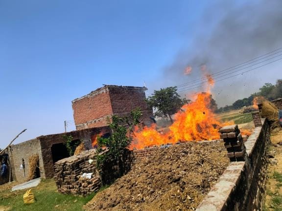Five bighas of wheat burnt to ashes, SDM inspected