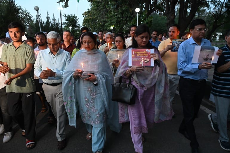 jammu, candle march, jammu university