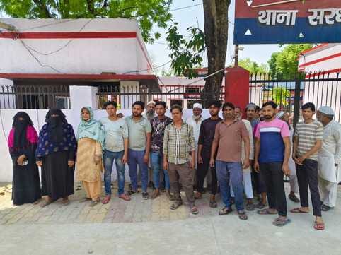 Family members protested at the police station to recover missing Rihaan