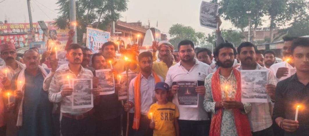 A candle march was taken out and slogans were raised against Pakistan