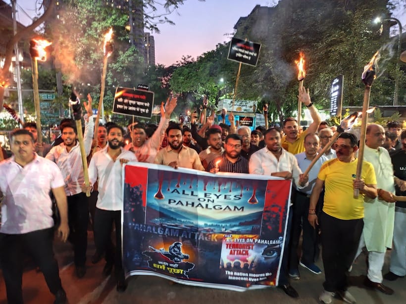 People protested against the terrorist incident in Pahalgam on the second day as well