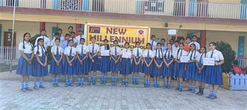 Rally taken out in New Millennium International School, Ladwara