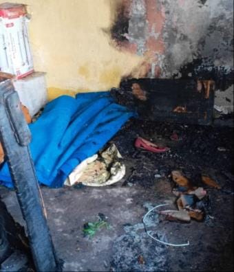 Loss of one lakh due to fire in the house