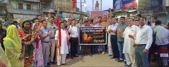 Candle march taken out in the city