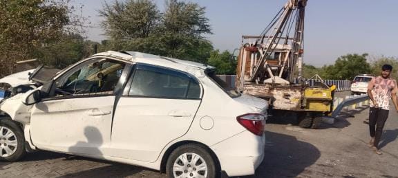 Cars crashed into shops after colliding with each other